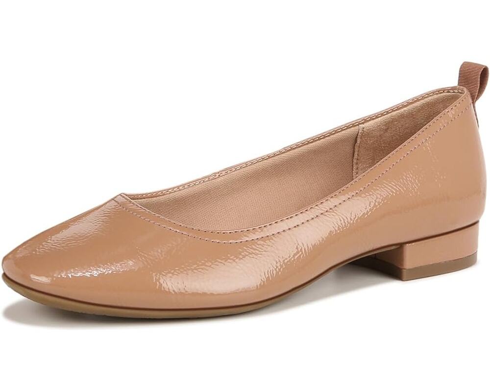 LifeStride Womens Cameo Heeled Flats US 7.5 M EU 38 Nude Tan Slip On NIB